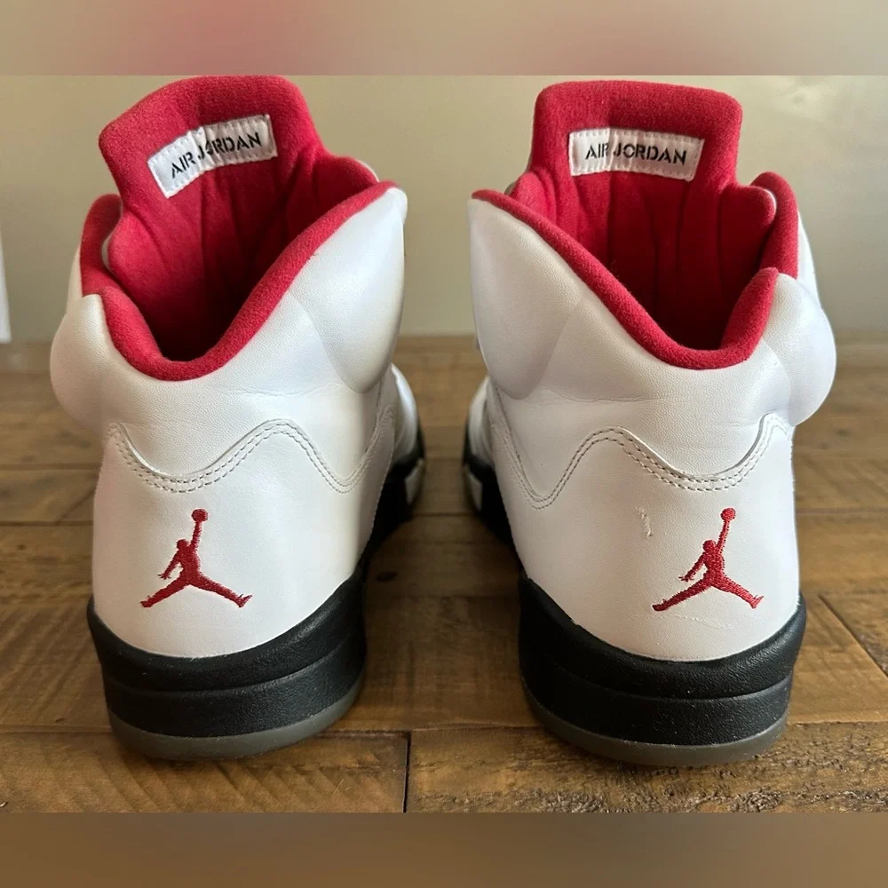 2013 Air Jordan Men’s Retro 5 “Fire Red” with‎ silver tongue - Size 12